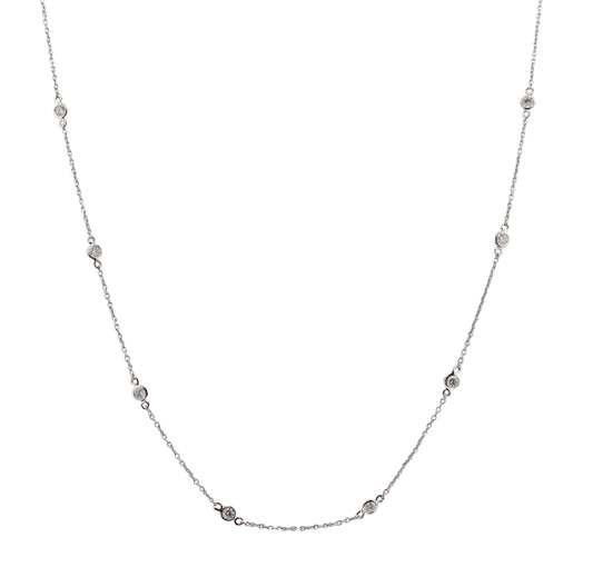 White Gold Diamond by the yard necklace